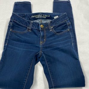 Women’s American Eagle Outfitters brand denim jeans Jegging super stretch AEO 0